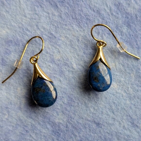 Blue stone dangle earrings - Picture 2 of 4